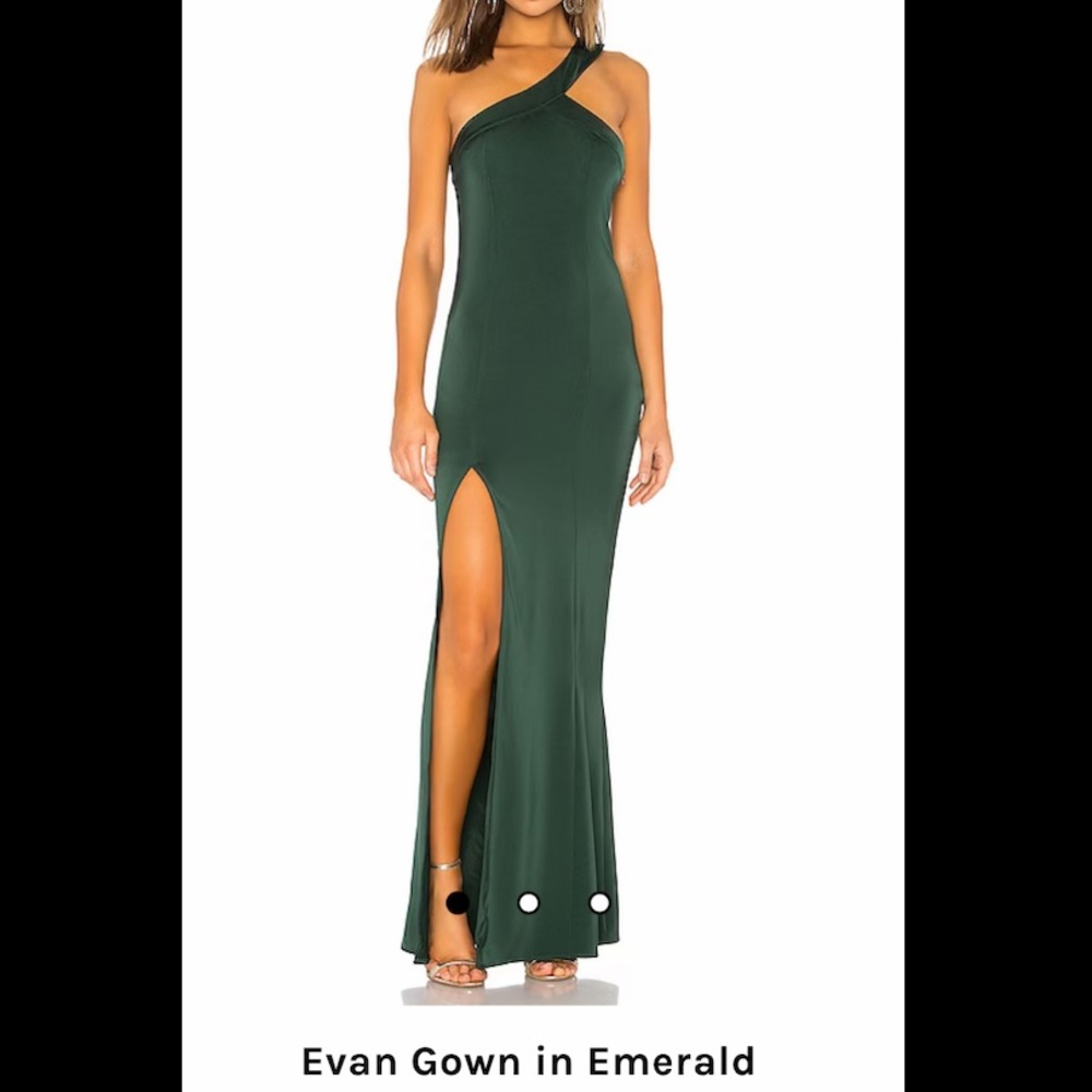 NBD One Shoulder Emerald Gown (S)